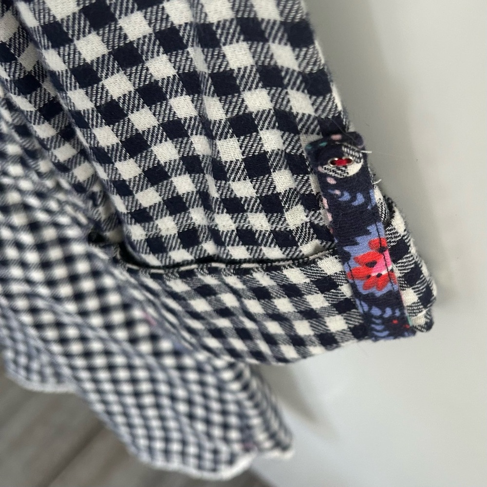 Jane and Bleeker Navy and White Gingham Romper Size M - Picture 4 of 9